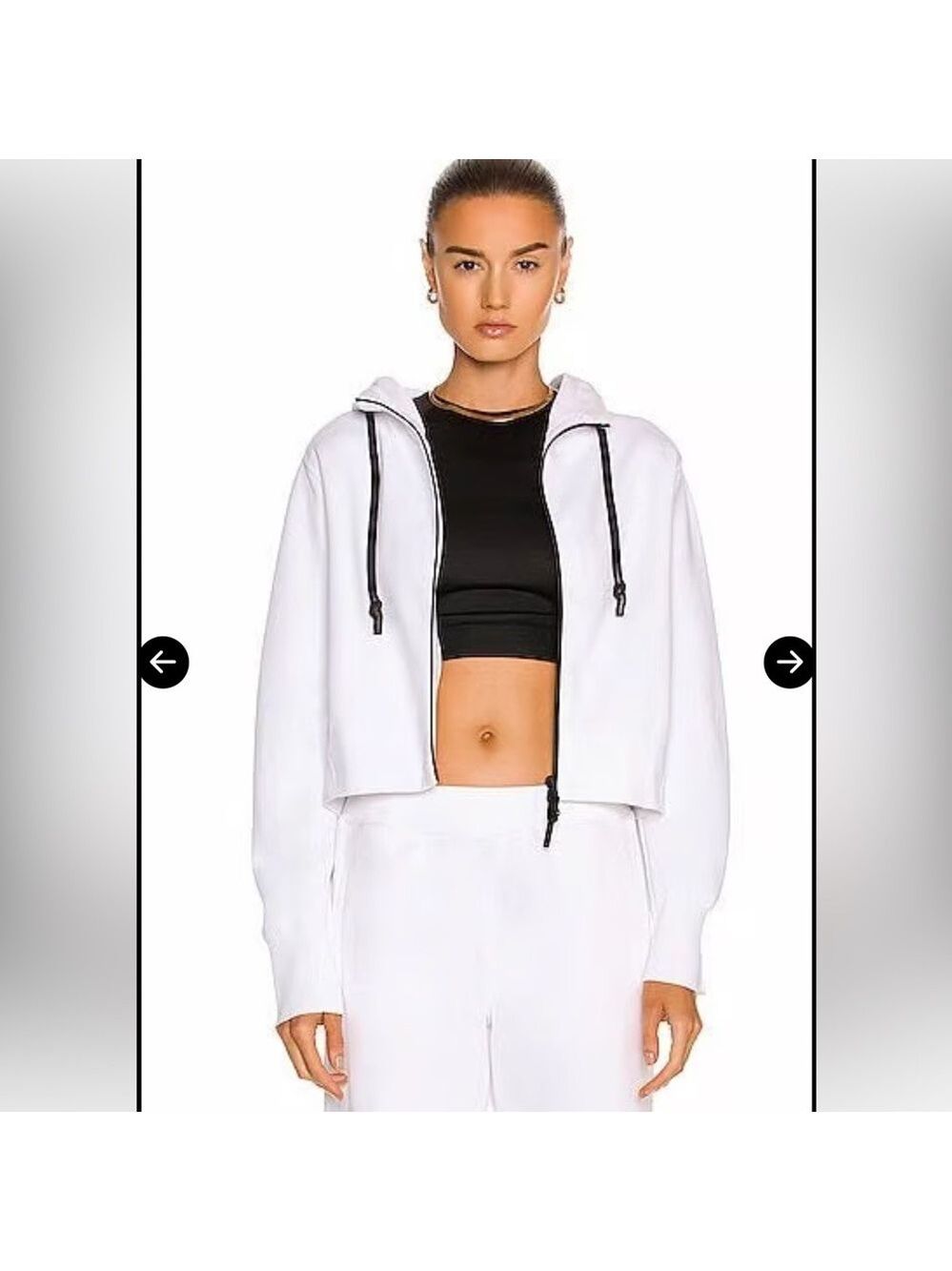 Gauge81 Cropped White Edison Hood Black Accent Size Small NWT